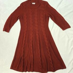 Cable Knit Rust Dress